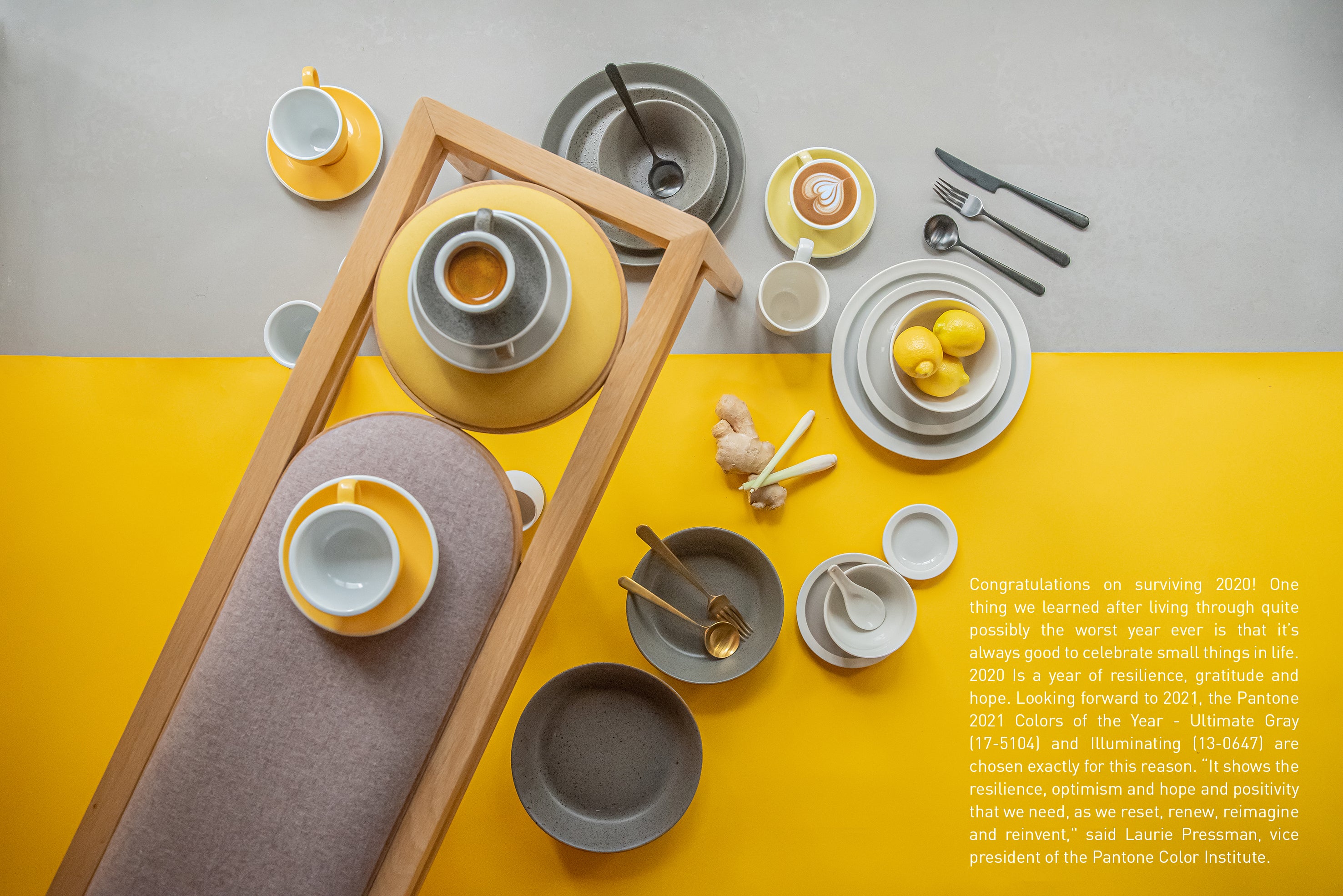 PANTONE OF THE YEAR 2021 - Yellow + Gray